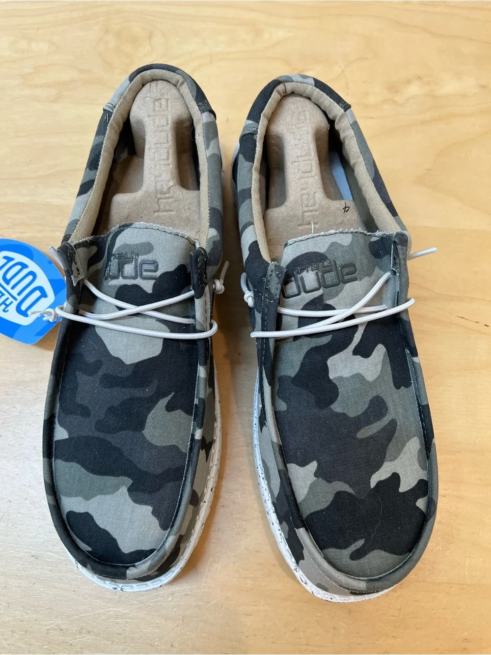 Hey Dude Camo Wally Slip-On Loafers in Black and Gray
